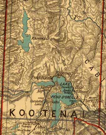1888 Territory of Idaho General Land Office map of Bonner County Idaho